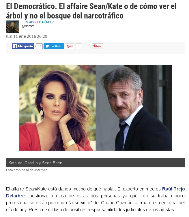 Lee más sobre el artículo El affaire Sean/Kate o de cómo ver el árbol y no el bosque del narcotráfico.
