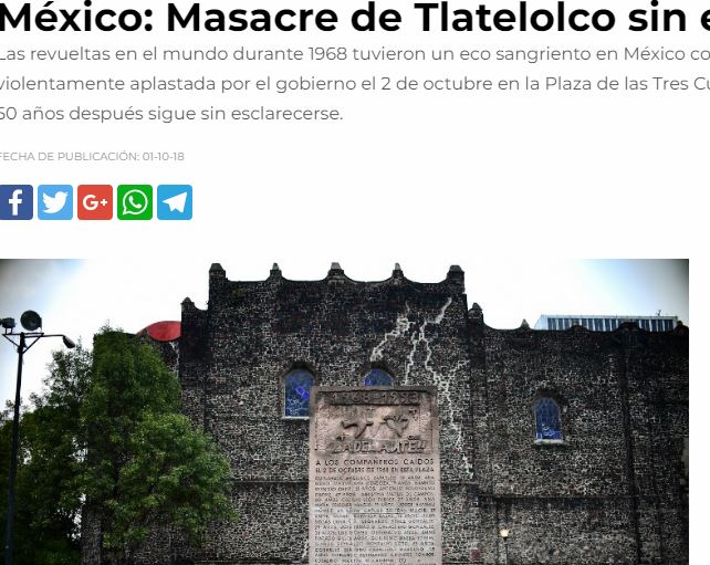 Lee más sobre el artículo Masacre de Tlatelolco sin esclarecerse