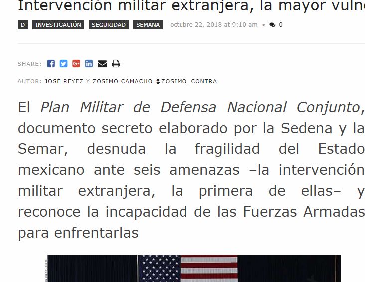 Lee más sobre el artículo Intervención militar extranjera, la mayor vulnerabilidad de México