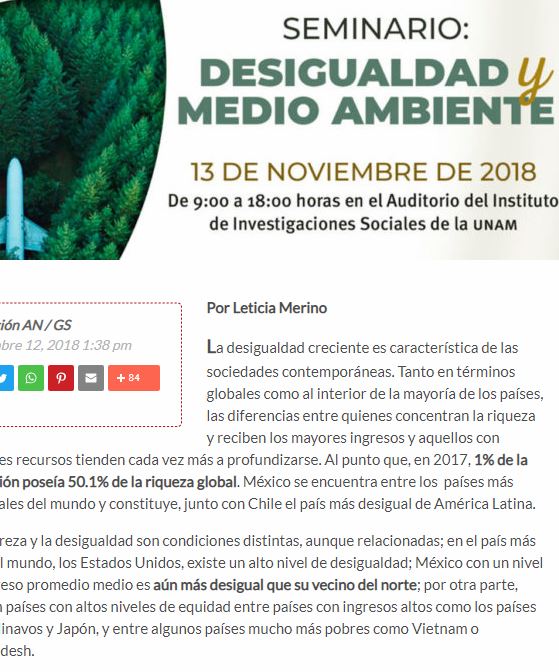 Lee más sobre el artículo Desigualdad y medio ambiente