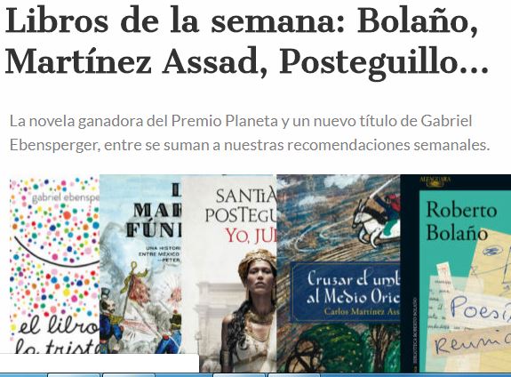 Lee más sobre el artículo Libros de la semana: Bolaño, Martínez Assad, Posteguillo…