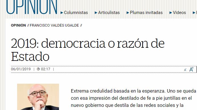 Lee más sobre el artículo 2019: democracia o razón de estado