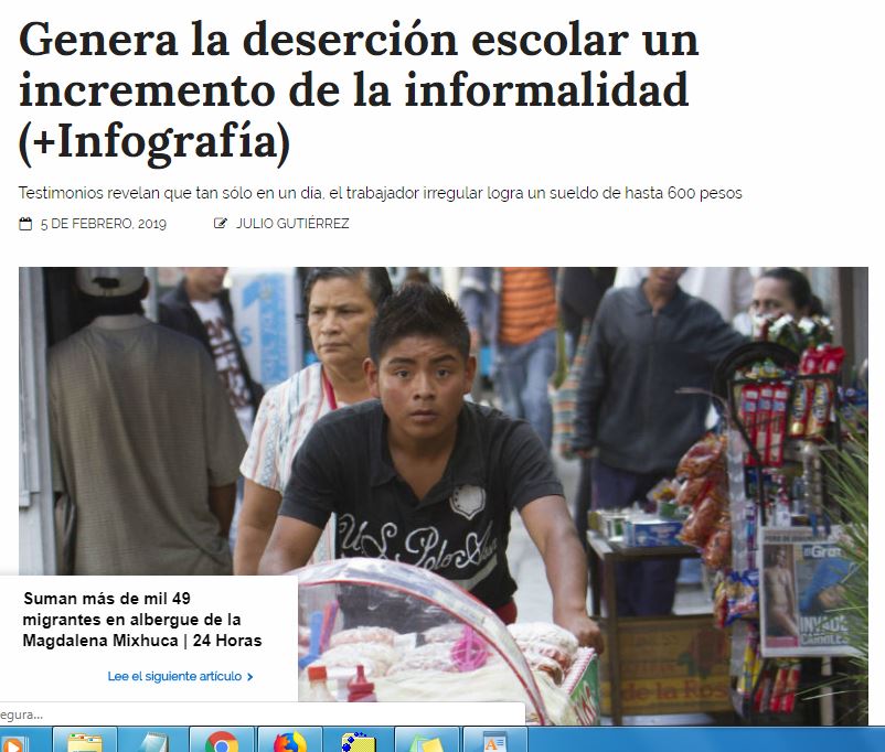 Lee más sobre el artículo Genera la deserción escolar un incremento de la informalidad
