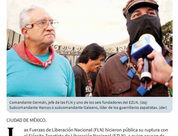 Lee más sobre el artículo Se fractura la guerrilla en Chiapas; rompen FLN con el EZLN