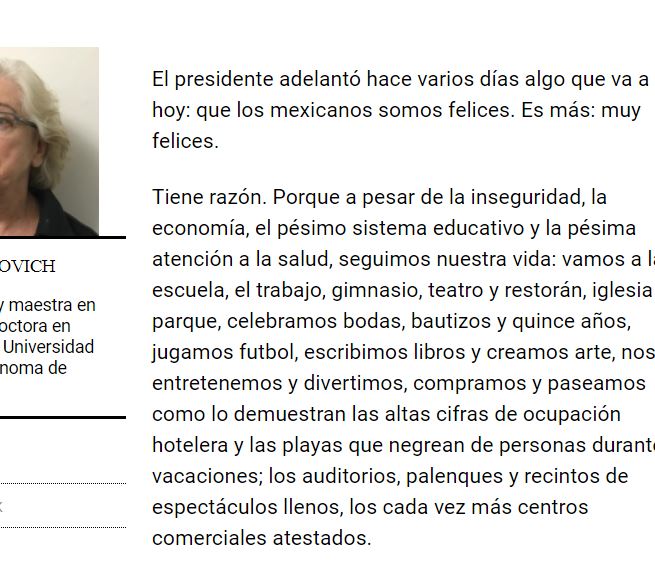 Lee más sobre el artículo El informe y la felicidad