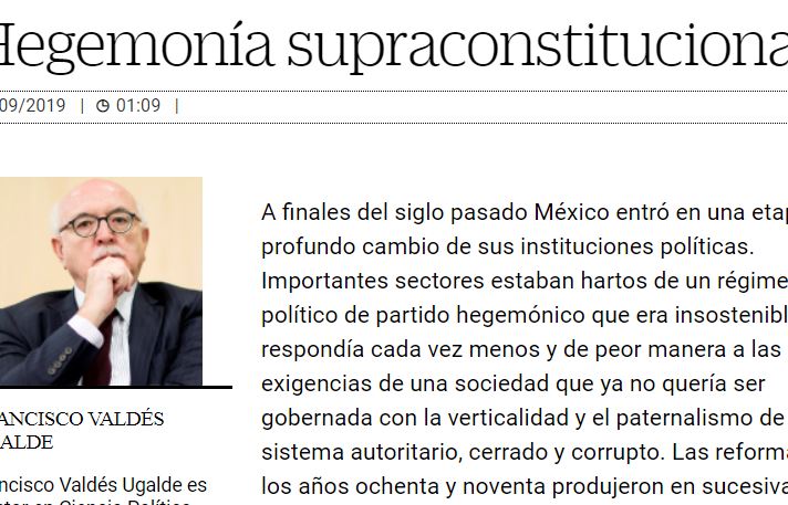 Lee más sobre el artículo Hegemonía supraconstitucional