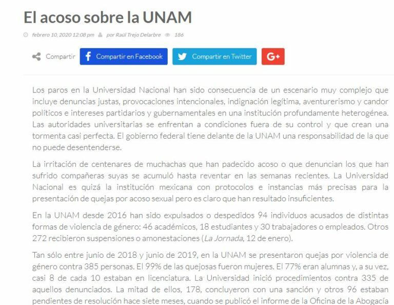 Lee más sobre el artículo El acoso sobre la UNAM