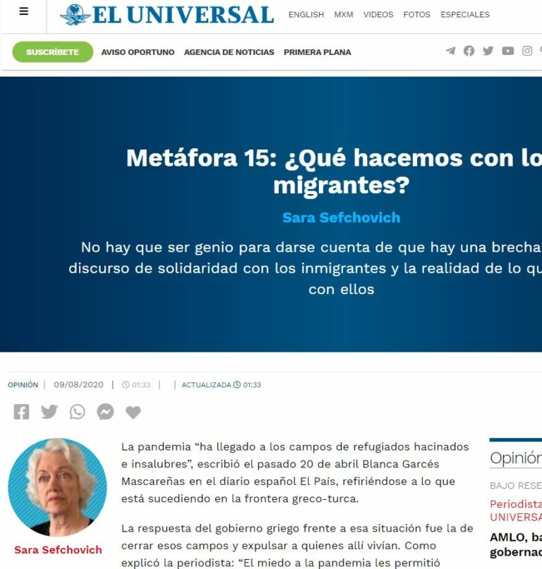 Lee más sobre el artículo Metáfora 15: ¿Qué hacemos con los migrantes?