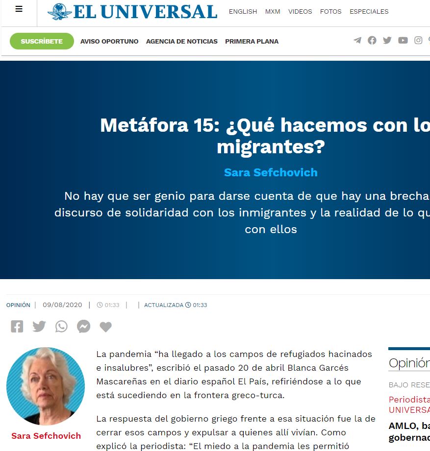 Lee más sobre el artículo Metáfora 15: ¿Qué hacemos con los migrantes?