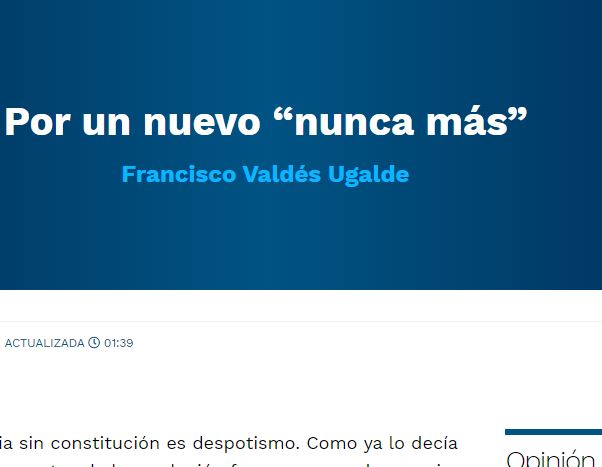Lee más sobre el artículo Por un nuevo “nunca más”
