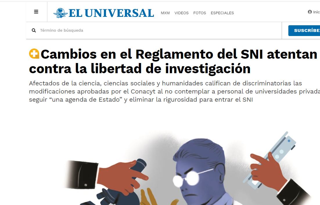 Lee más sobre el artículo Cambios en el Reglamento del SNI atentan contra la libertad de investigación