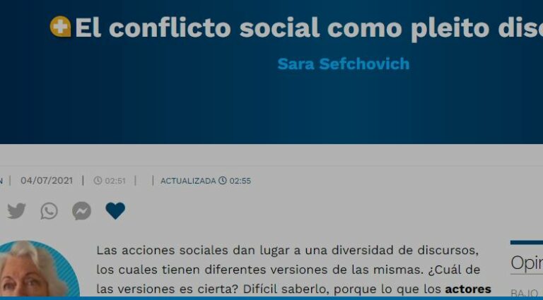 Lee más sobre el artículo El Conflicto social como pleito discursivo