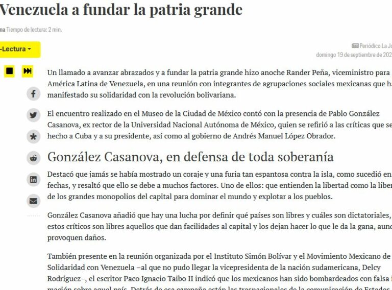 Lee más sobre el artículo Insta Venezuela a fundar la patria grande.