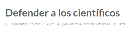 Lee más sobre el artículo Defender a los científicos.