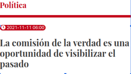 Lee más sobre el artículo La comisión de la verdad es una oportunidad de visibilizar el pasado.