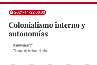 Lee más sobre el artículo Colonialismo interno y autonomías