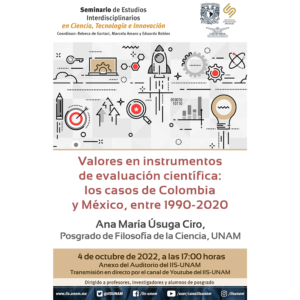 Valores en instrumentos de evaluación científica: los casos de Colombia y México, entre 1990-2020 @ Anexo del Auditorio